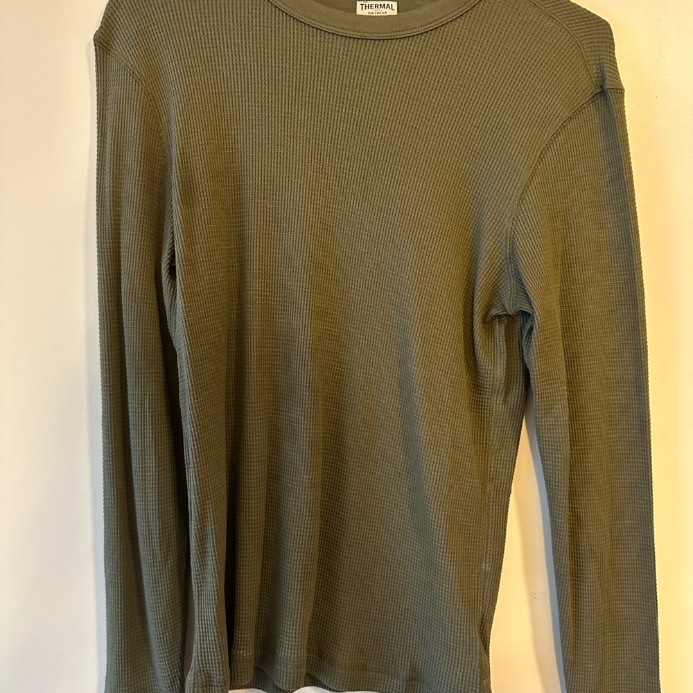 Faherty Brand Thermal Crewneck - NWT - Olive Green - Size Small